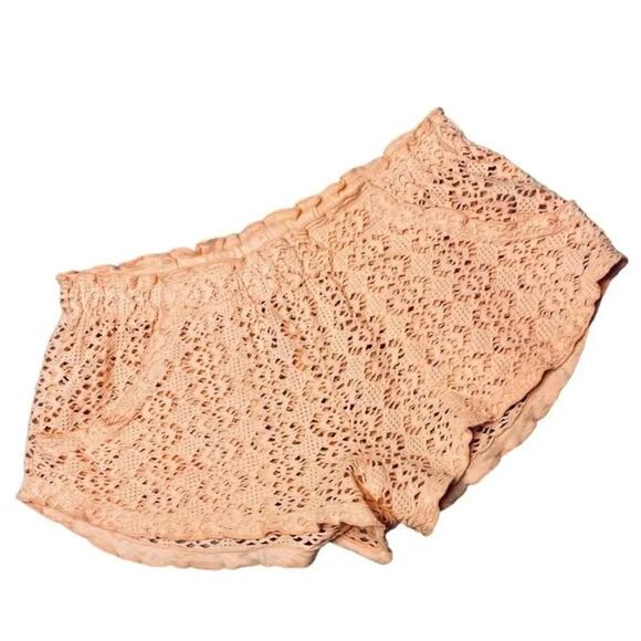 FREE PEOPLE Beach Crochet Love Shorts in Autumn Peach Size S New without Tag - Picture 5 of 9